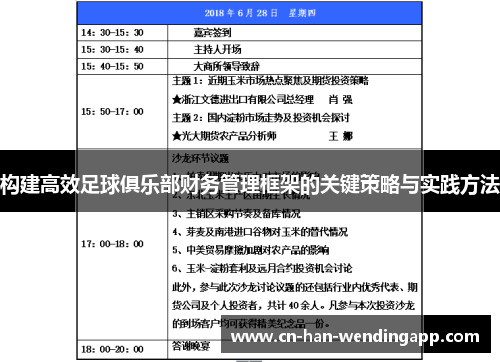 构建高效足球俱乐部财务管理框架的关键策略与实践方法